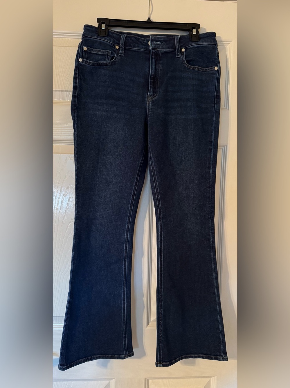 Quince Dark Indigo Flare Jeans Size 30 - Picture 2 of 5